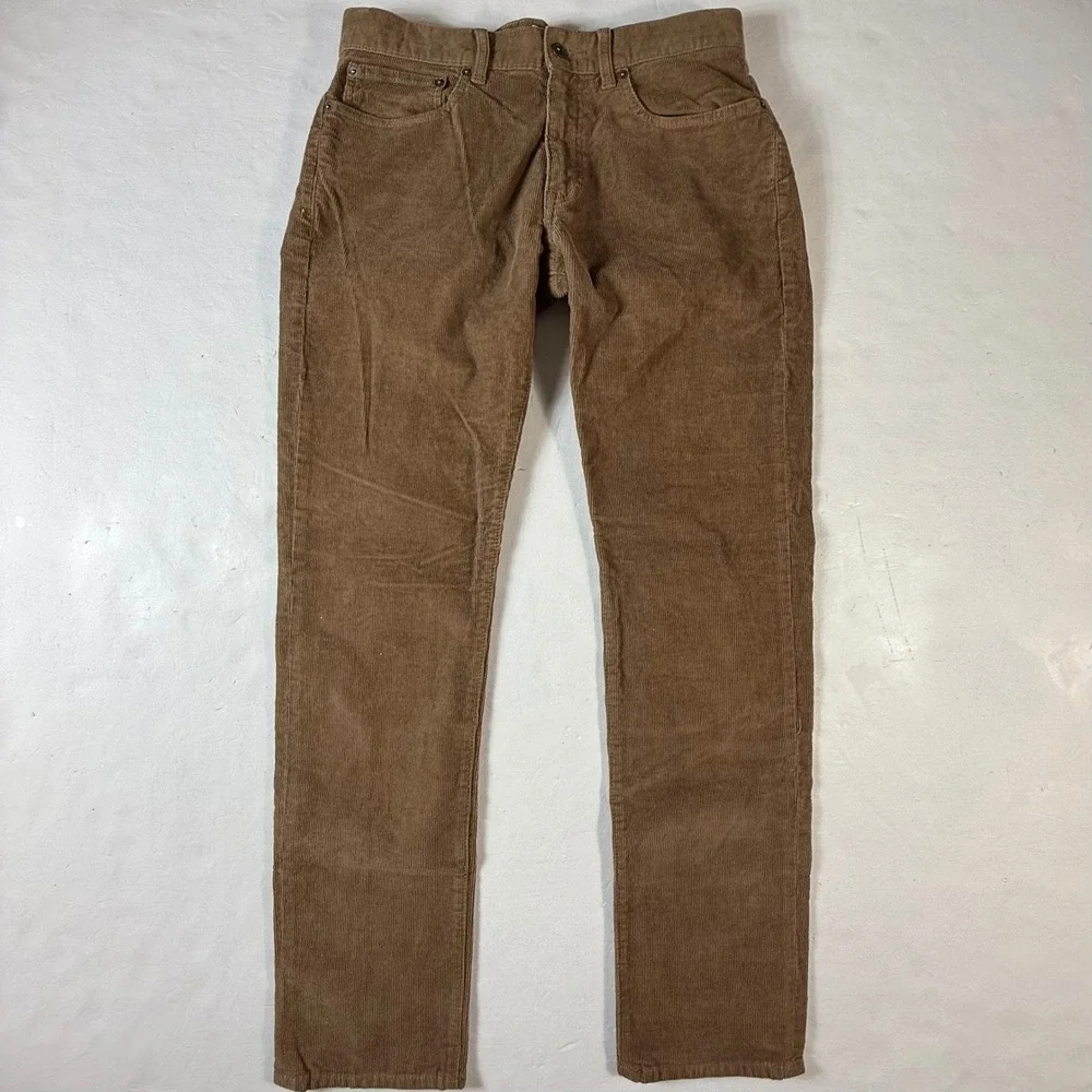 J‎ Crew 484 Corduroy Pants Mens Size 32x32 Brown Tapered Leg Performance Stretch